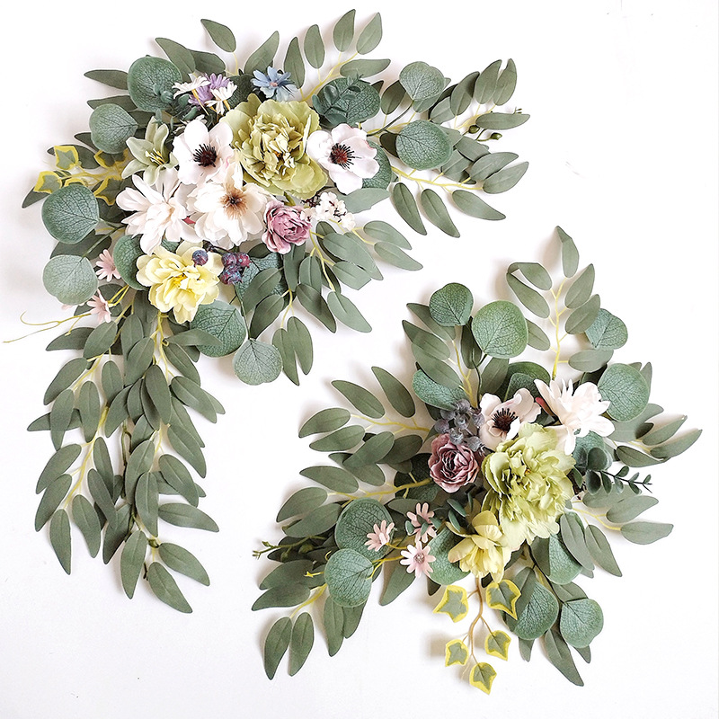 Venta caliente transfronteriza boda flor artificial Bienvenido flor signo flor Mesa flor fotografía decoración boda suministros fábrica al por mayor