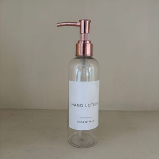 现货秒发250mlPET圆肩瓶 配电镀玫瑰金l按压洗发水 沐浴露 乳液泵