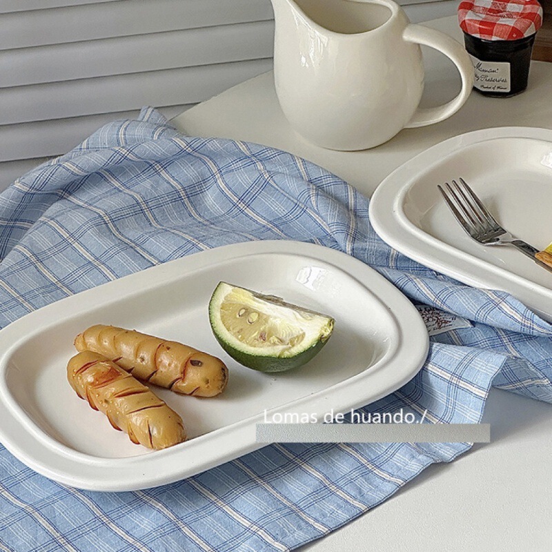 South Korea blogger's same dessert plate ins style ceramic white plate snack cake fruit plate daily plate South Korea blogger's same dessert plate ins style ceramic white plate snack cake fruit plate daily plate