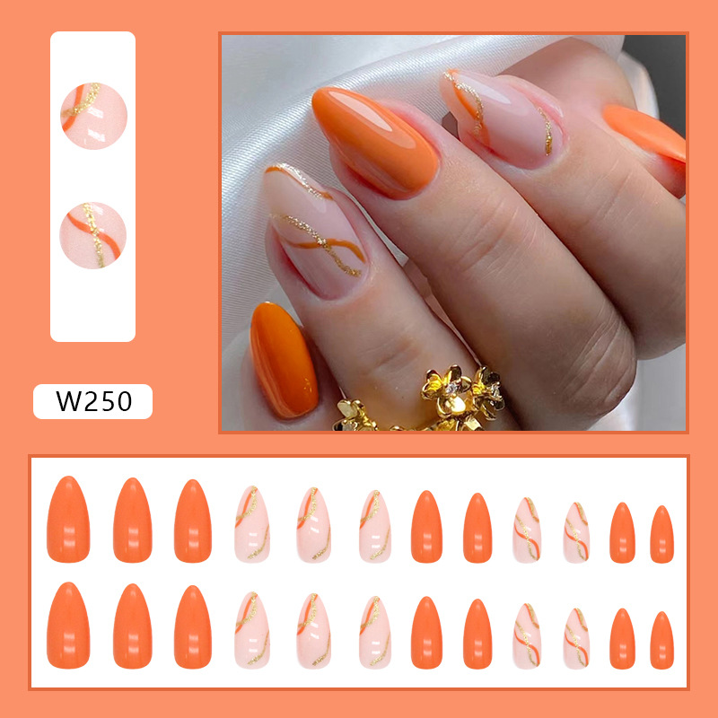 Stylish Press-on Nails Whitening Effect False Nails 24 Pieces Set_voghion.com