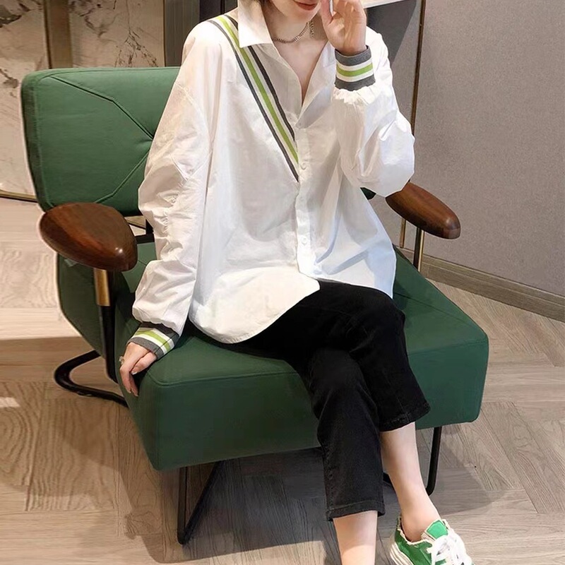 白色衬衫女长袖设计感时尚洋气休闲别致上衣2025年秋季新款欧洲站|undefined