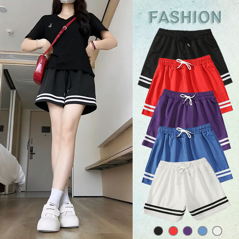 Slimming Wide-Leg Sports Running Fitness Shorts for Women, Retro Korean Style, Loose Fit, Plus Size, in Stock, Direct Delivery