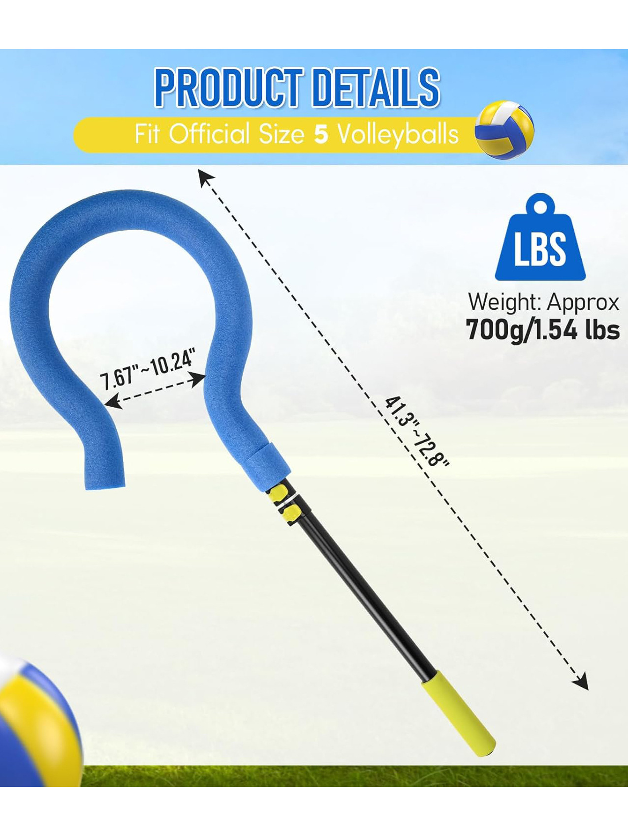 entrenador de barra de voleibol gran interrogación gancho de bola ajustable servicio de bola para el aprendizaje y entrenamiento