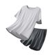 Class A Lyocell Pajamas Men's Summer Short-sleeved Shorts Outwear Casual Sports Crewneck Pullover Home Clothes suit
