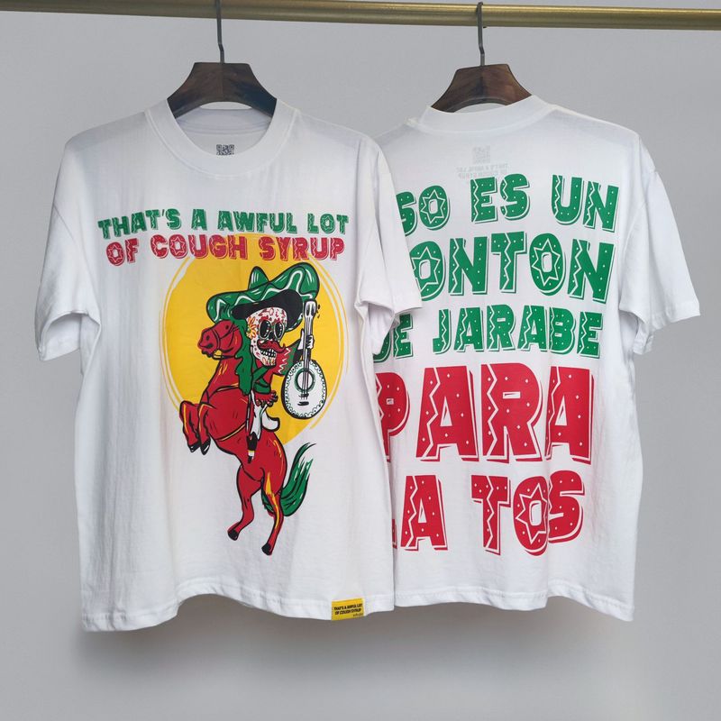 国境を越えた高品質THAT'S A AWFUL LOT OF COUGH SYRUP咳止めシロップ純綿Tシャツ|undefined