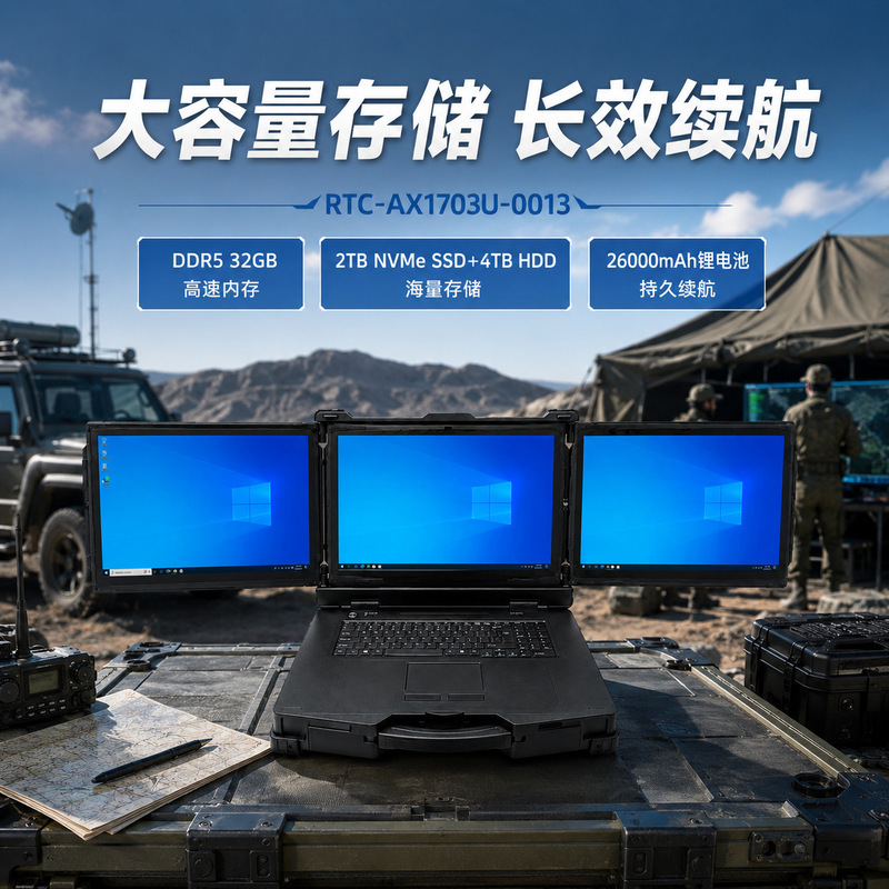Yanchuan Technology 17.3inch Portable Three-Screen Ruggedized Handheld Device Outdoor Mobile Workstation for Mapping and Exploration Yanchuan Technology 17.3inch Portable Three-Screen Ruggedized Handheld Device Outdoor Mobile Workstation for Mapping and Exploration