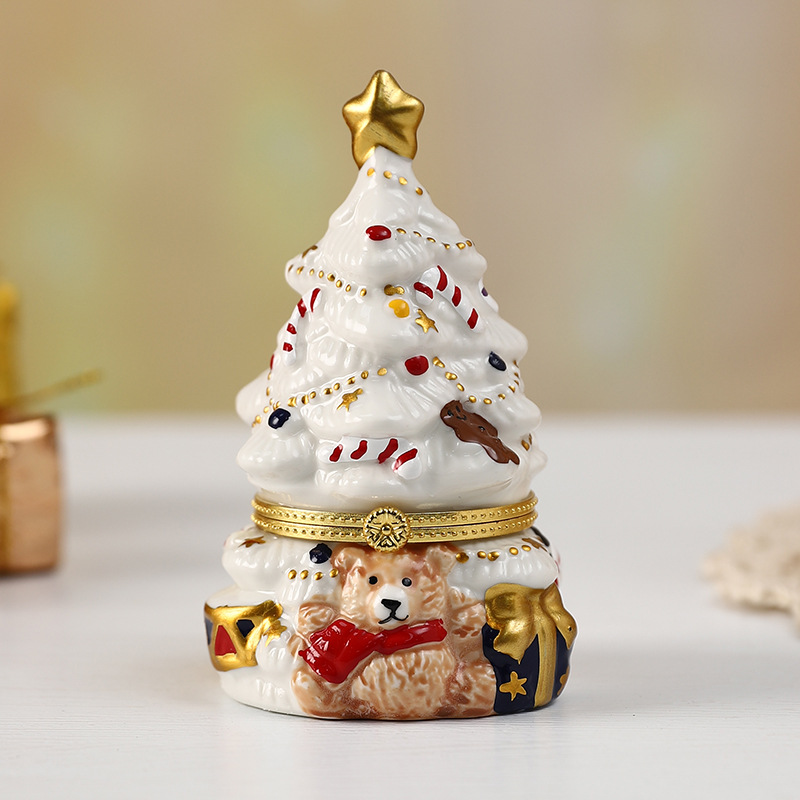  New Ceramic Bear Christmas Tree Ornaments Holiday Decorations Christmas Candy Chocolate Creative Packaging