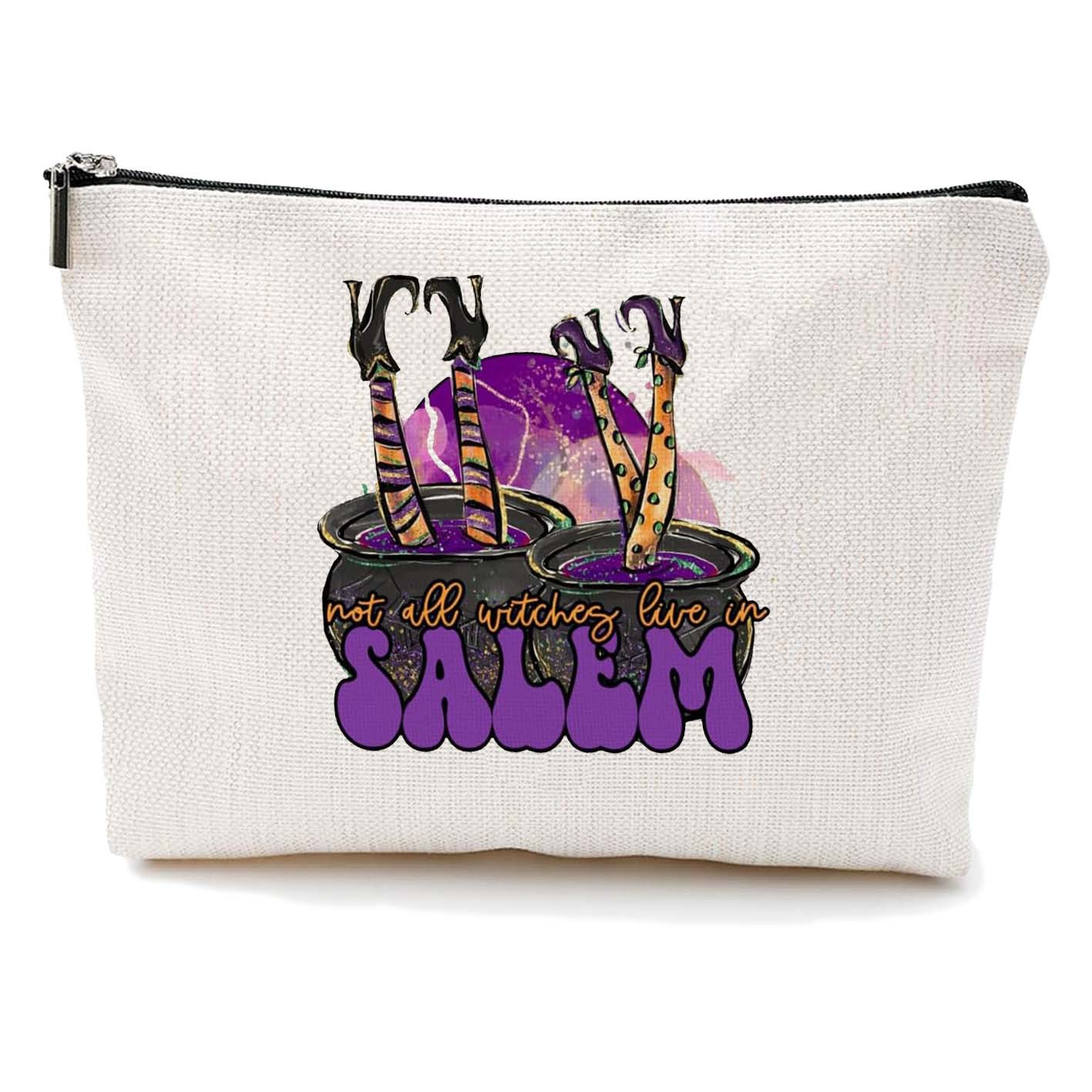 Transfronterizos Amazon Halloween maquillaje letras Halloween brujas maquillaje bolsa bolsa de almacenamiento lino fábrica directa
