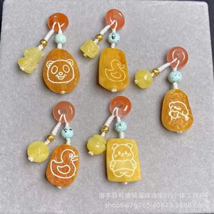 Factory wholesale natural beeswax natural beeswax stone fun pendant small slip DIY handmade accessories