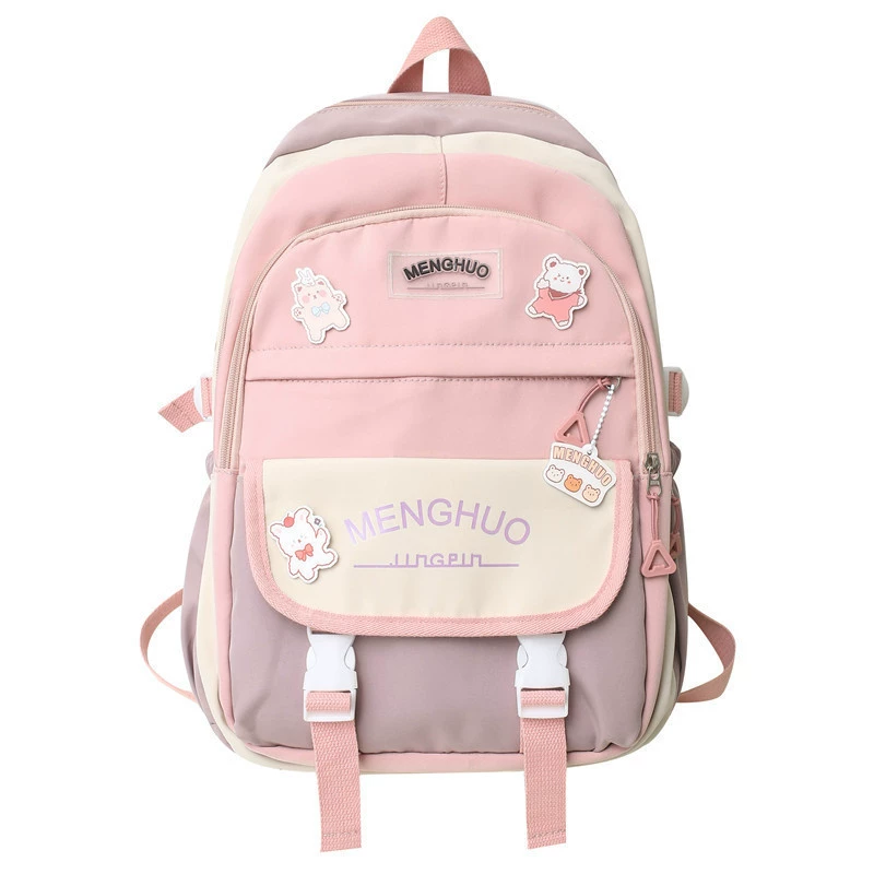 Backpack, capacious shoulder bag, for secondary school, Korean style