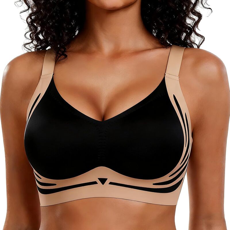 Fhteco Smooth Anti-Sagging Wireless Push-Up Bra Women's Wireless Full Coverage Bra Comfortable