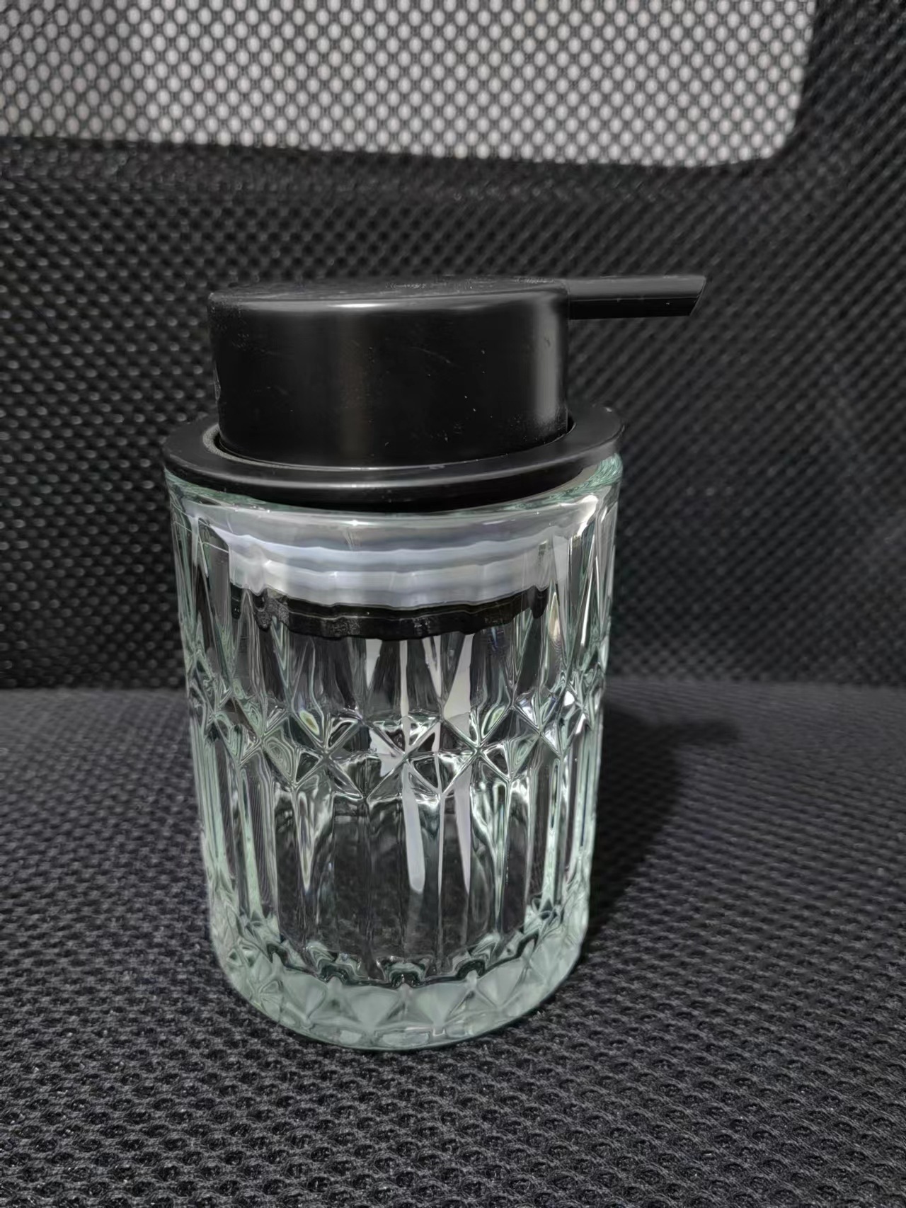 Botella dispensadora de desinfectante de manos de vidrio, cosméticos para hoteles y B&B, botella de loción y gel de ducha tipo prensa, botella de vidrio de gran capacidad