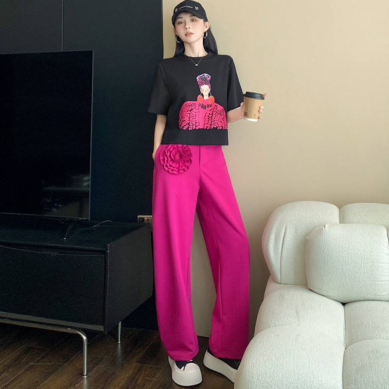Korean Style Super Popular Casual Sports suit Women's Summer 2025 New Fashionable Stylish Short-sleeved Pants Two-piece Set