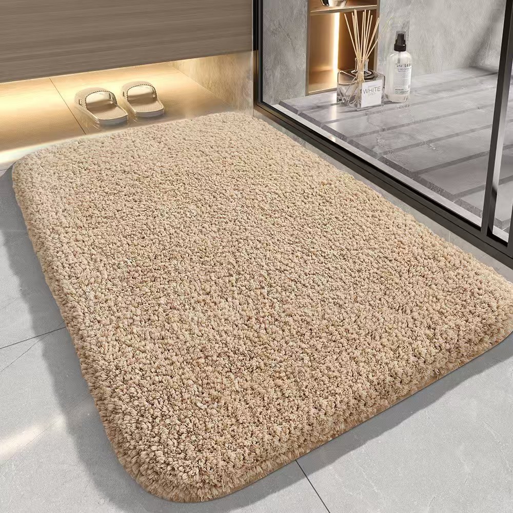 Alfombra antideslizante de baño doméstico transfronterizo alfombra de flocado de alta absorción de agua secado rápido espesado alfombra de piso de inodoro
