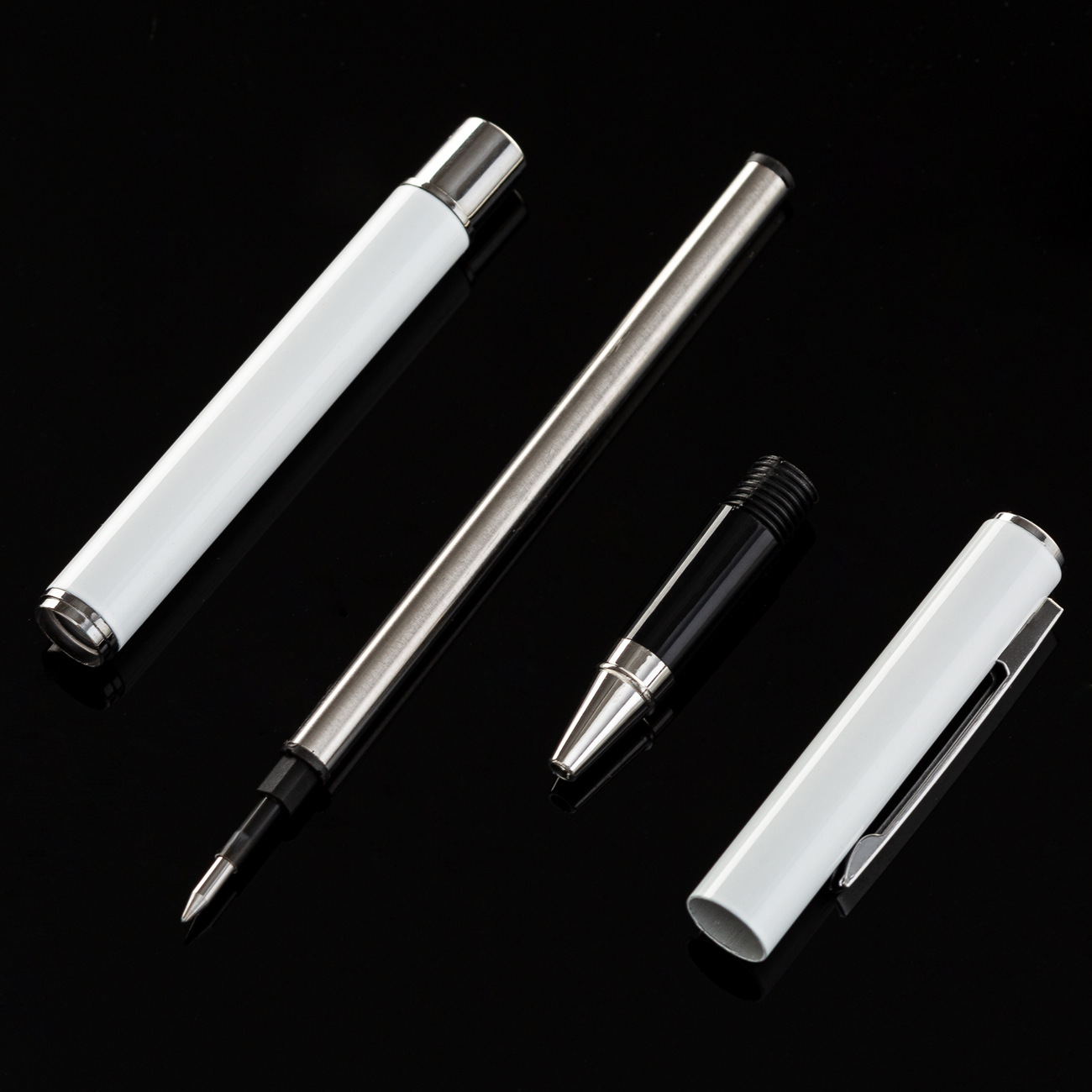 Pluma de firma de metal en stock al por mayor Logotipo de impresión de oro multicolor Shell Gel Pen pluma de metal titular de la pluma de regalo