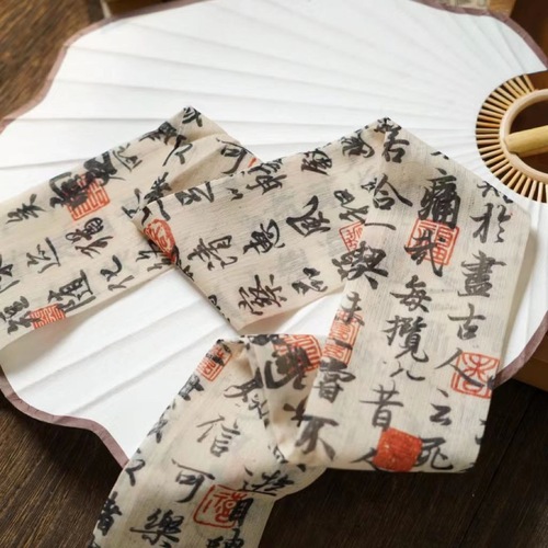 Lanting Order ancient style hairband silk scarf chiffon fluttering ribbon hair clip classical temperament calligraphy and painting head accessory bow tie hair tie