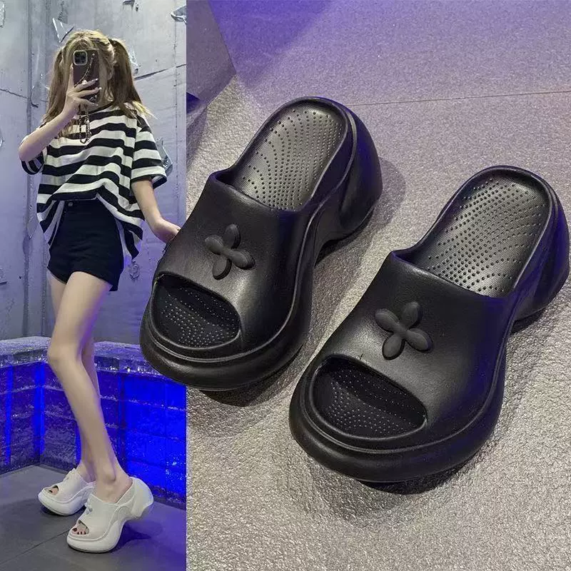 Тапки на толстой подошве Тапки на высоком каблуке EVA Тапки женские туфли