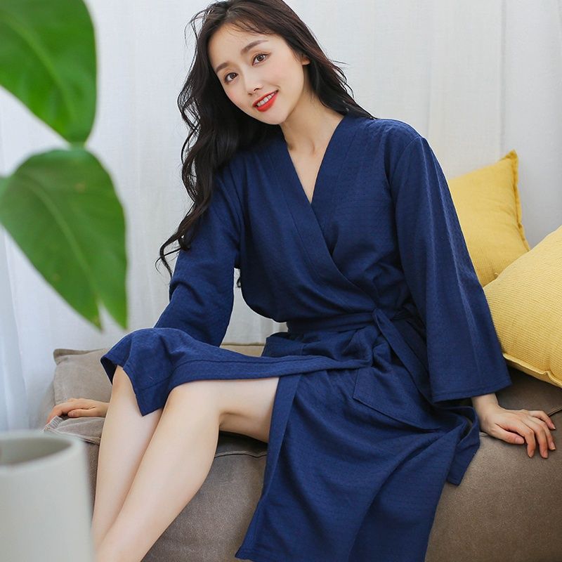 봄과 가을 얇은 목욕 가운 커플의 잠옷 남성용 긴 물 흡수성 빠른 건조 목욕 가운 여름 잠옷