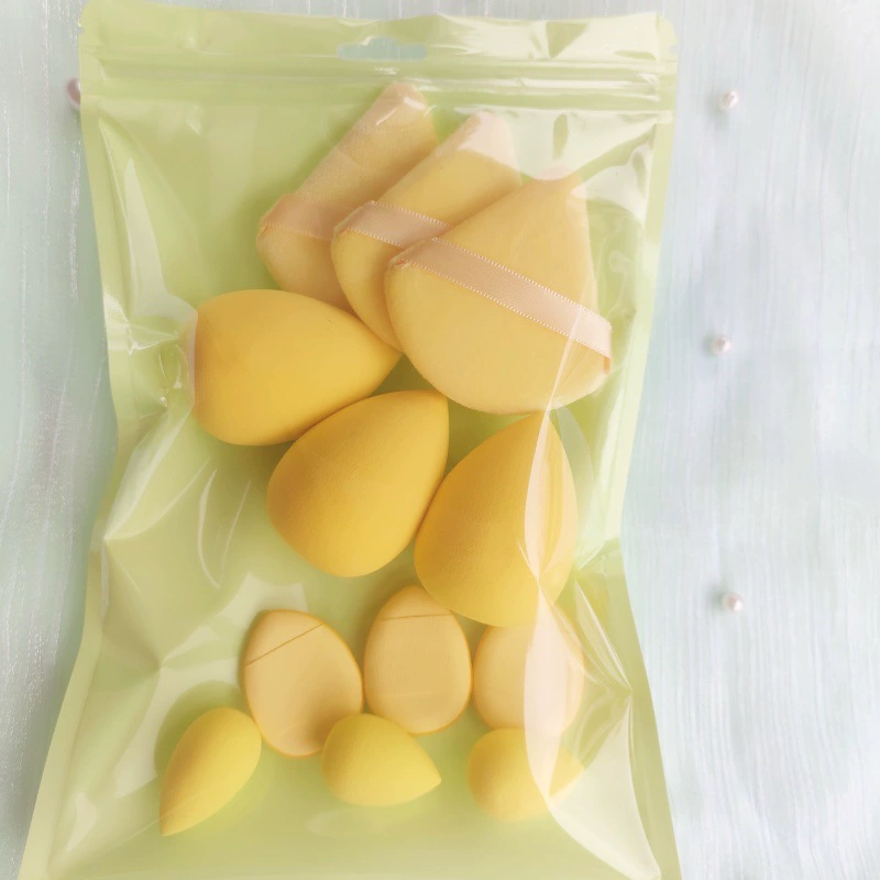 Cosmetic Sponge Set, 12-piece triangular & teardrop makeup blenders, assorted colors