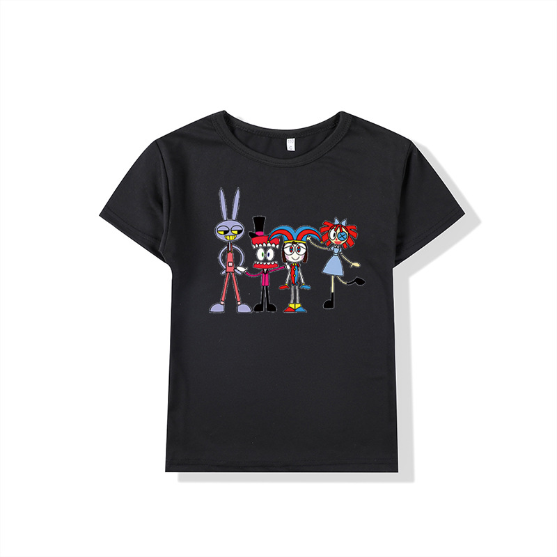 The Amazing Digital Circus Merch Children's Cartoon Pattern Boys' and Girls' Short-Sleeve T-shirts