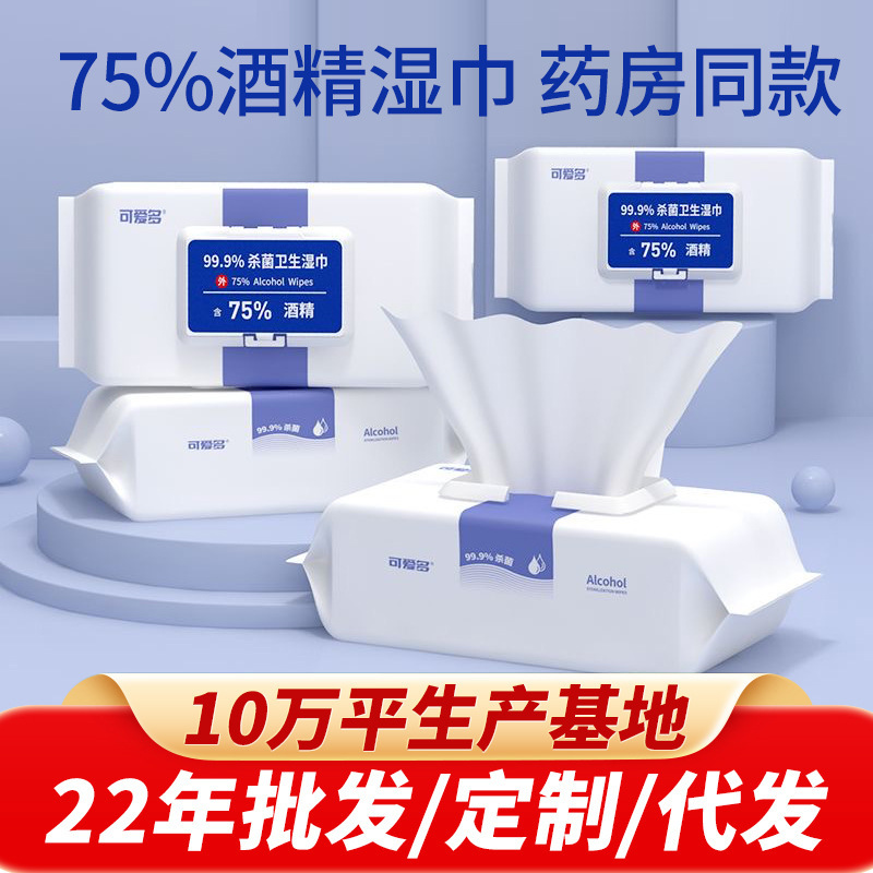 Factory Direct Supply Wholesale Cute Multi-Alcohol Sterilizing Wipes 75 Degree Large Pack Sterilizing and Disinfecting Wet Wipes 40 Pieces of Wet Wipes