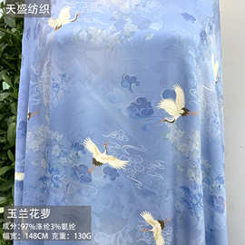 现货 花萝提花国风印花面料 数码印花旗袍连衣裙汉服茶席包包布料
