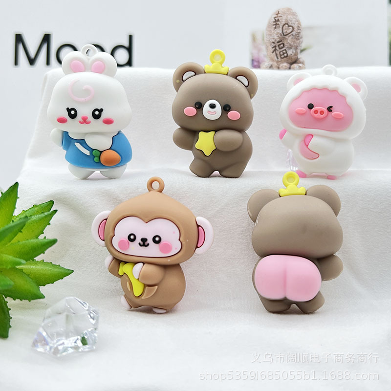 Cartoon Butt Animal Keychain Doll Pendant Bunny Keychain Doll Pendant Accessories Doll Wholesale