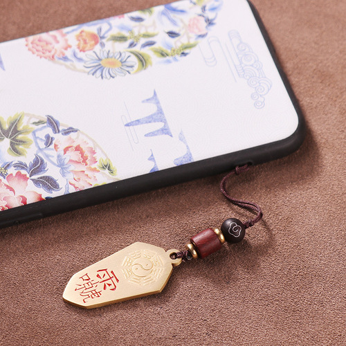 Taoist jewelry supplies Bagua Leizu taboo pure copper edict pendant retro style pendant safe high-end key pendant