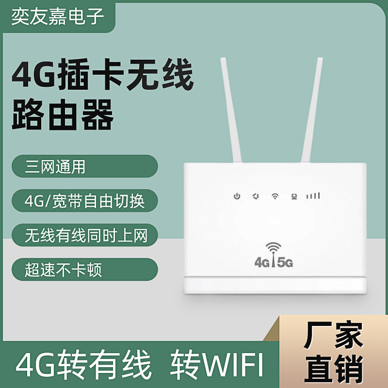 Cross-Border Three-Network Home Office Wifi Network 4g Sim Card Wireless Router to Wired Smart Broadband Cpe
