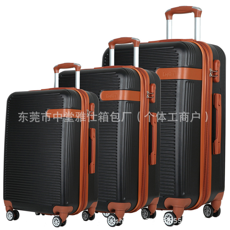 Unisex Wholesale Hard-Shell Trolley Luggage Set, Durable Abs Material, Universal Wheels, Zipper Travel Suitcase