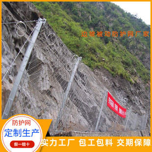 Slope Protection Net Sns Flexible Diamond Wire Rope Net Scenic Area Anti-Falling Rock Net Passive Landslide Rock Blocking Net
