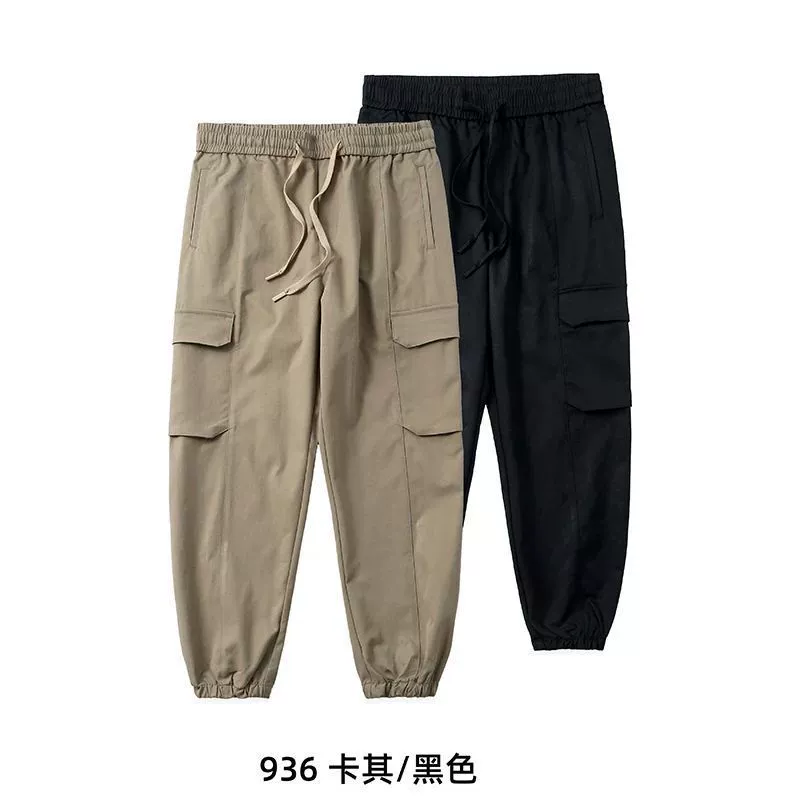Функционал мульти-карманные брюки прилива для мужчин весной и осенью новая эласткая талия