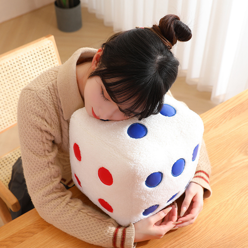 Simulation dice pillow fun dice bet game plush doll activity pendant gift creative waist pillow