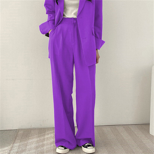 Coffee-colored autumn men's suit pants with high waist, temperament, commuting, loose fit, women's drooping sense, cross-border multi-color plus-size long pants