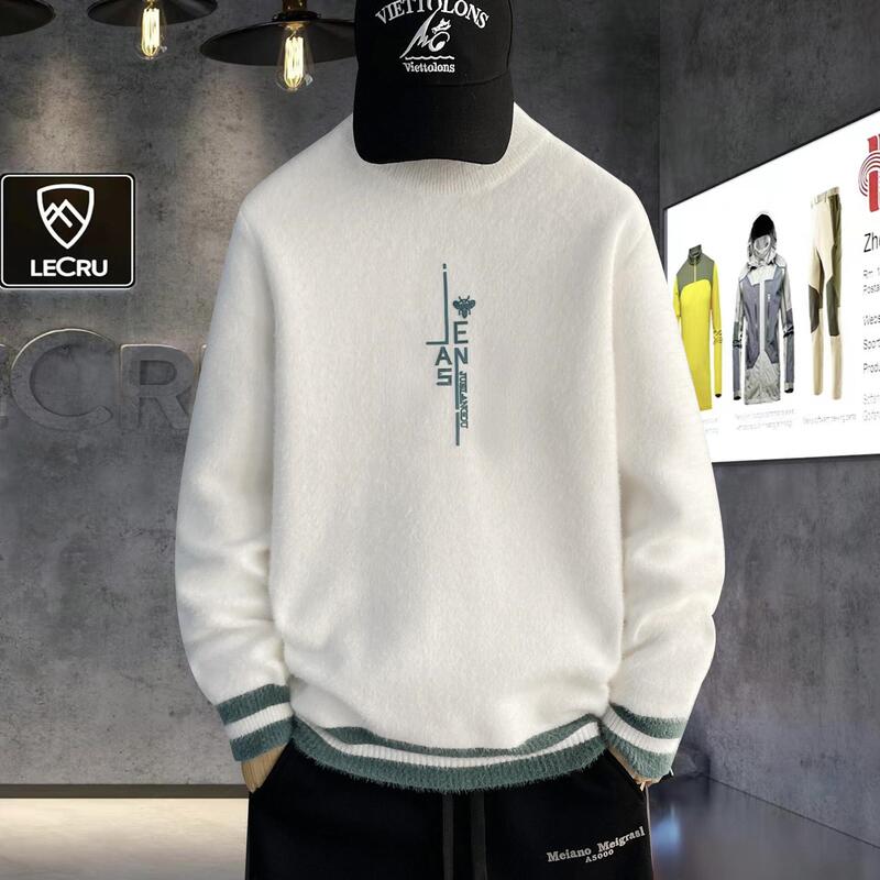 Foreign trade men's autumn and winter new pullover half high collar long sleeve sweater tide teenagers men's casual sweater