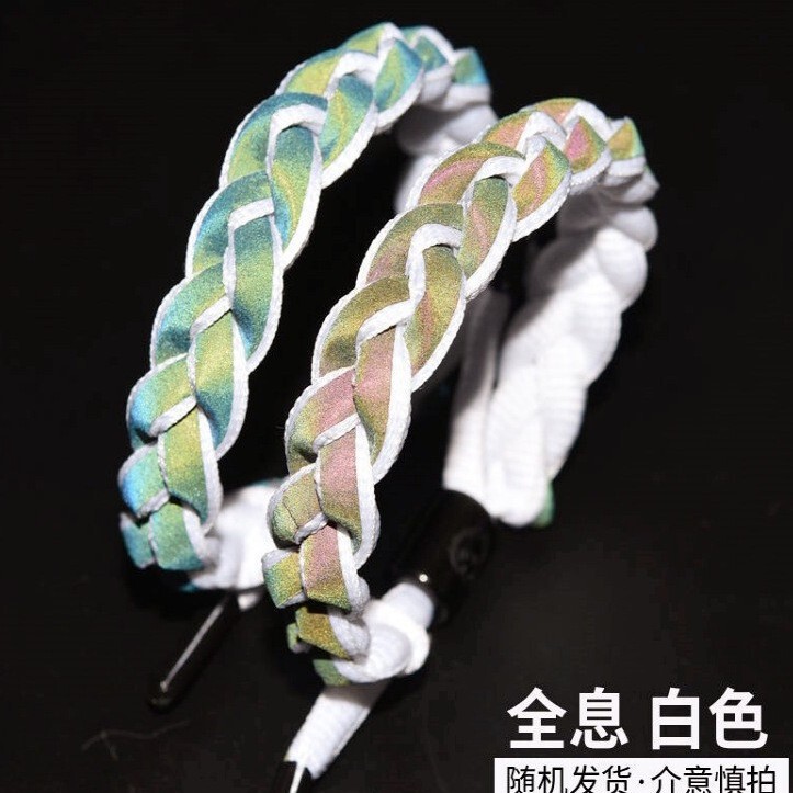 Cross-border Accessories Love Little Lion Couple Bracelet Holographic Reflective Shoelace Woven Bracelet Hand Rope Shake Tone Bracelet