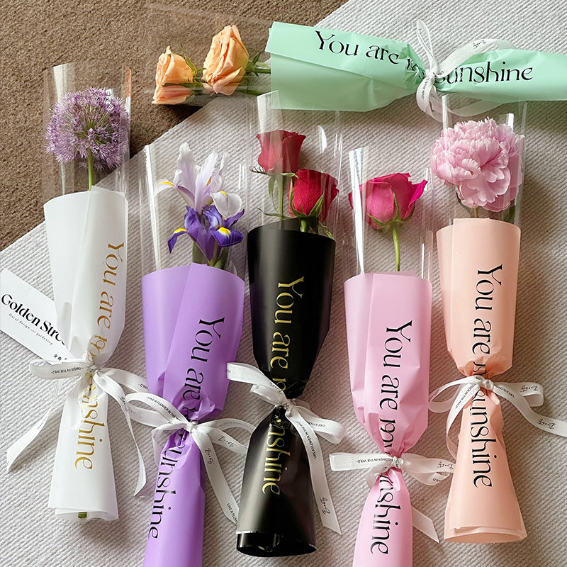 Huaxi nuevo eres mi bolsa de flores de sol bolsa de flores de moda inglesa bolsa transparente bolsa de flores de rosas