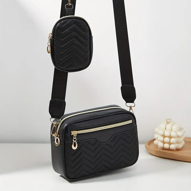 Bolso de hombro de mujer 2025, nuevo bordado ondas frente tirado bolso de cámara, bolso de teléfono móvil casual bolso de cambio comercio exterior
