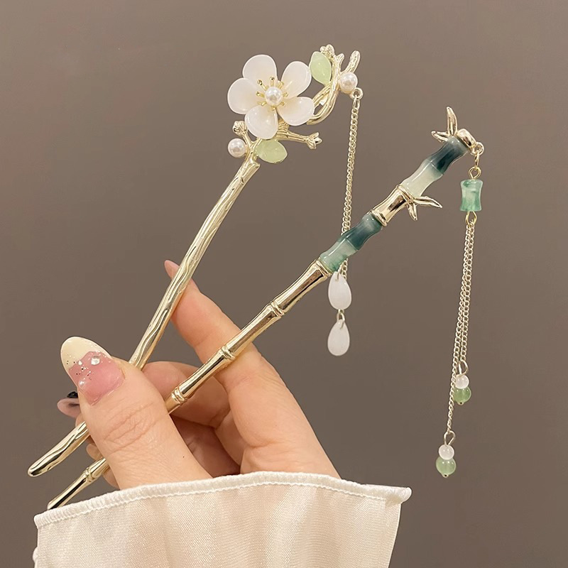 Hanfu tocado cheongsam Sentido de alta calidad caballo cara falda paso sacudida horquilla de los niños de las Mujeres Nuevo estilo chino estilo antiguo palillos