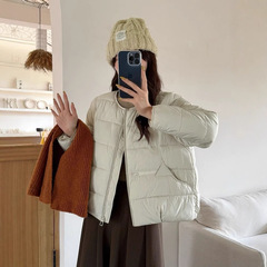 2025年冬季新款韩版宽松加厚圆领棉衣外套女短款小个子面包服棉袄