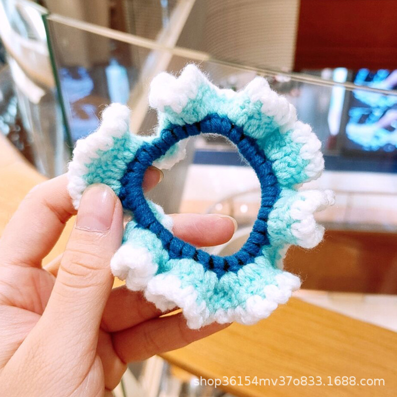 Anillo de intestino grueso de lana azul