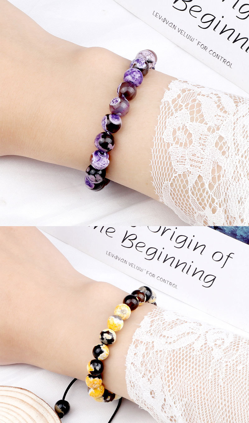 Set di bracciali di perline in agata di fuoco intrecciate a mano_voghion.com