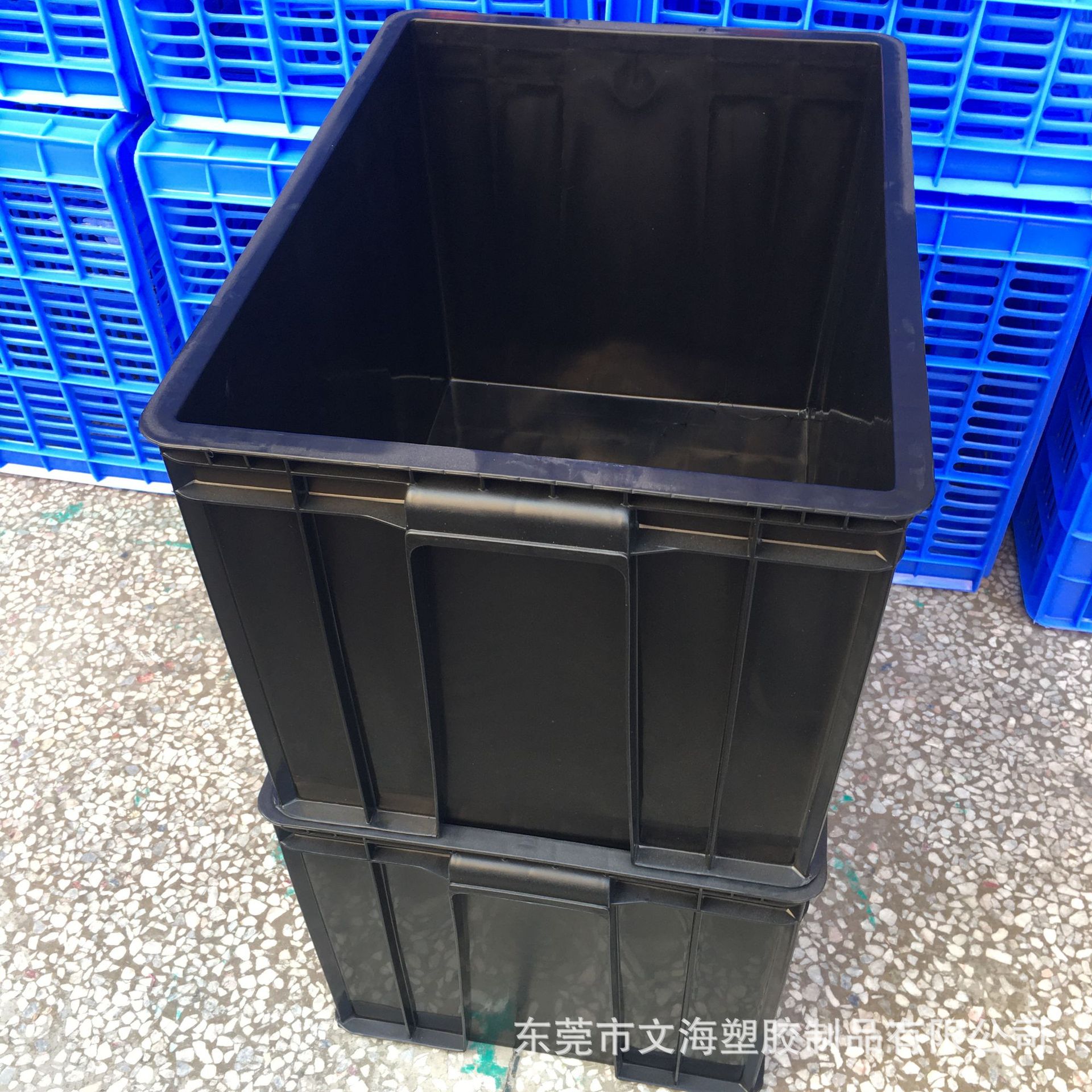 供应电子产品运输箱防静电周转箱 长方形加厚导电箱 黑色胶筐