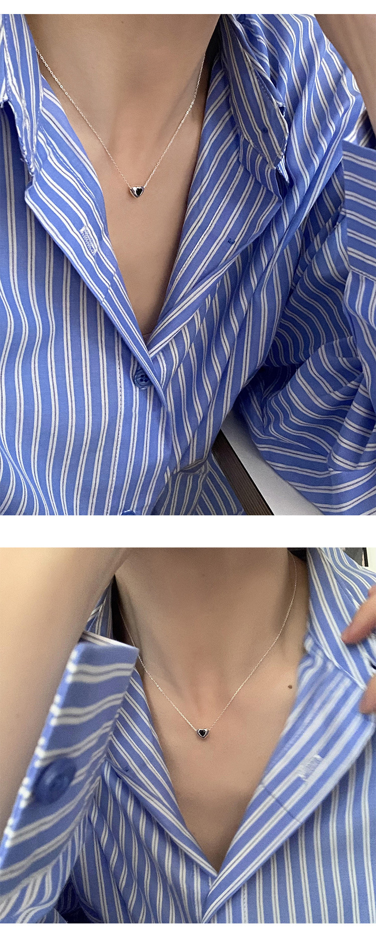 Fashion Heart Shape Sterling Silver Plating Pendant Necklace