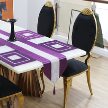 桌旗茶几布餐桌装饰长条布欧式时尚大气现代简约桌垫镶钻桌布床旗