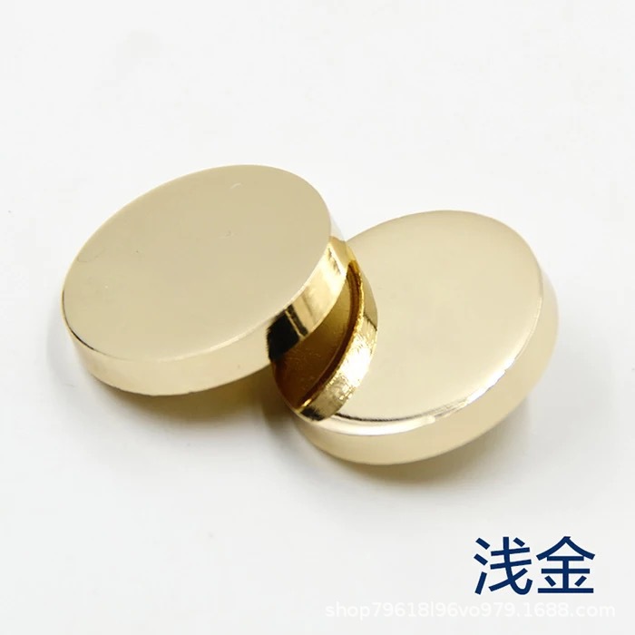 Hebilla de metal de cuatro piezas Botón de panel plano de color chaqueta acolchada de algodón hebilla de superficie de pintura hebilla de cuatro piezas de aleación