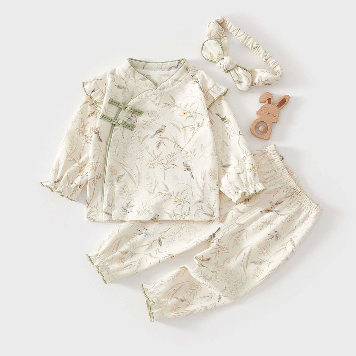 Primavera y verano para bebés, ropa casera de algodón, dos piezas, ropa de bebé, ropa de recién nacido.