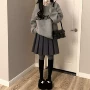 五分高腰秋季百褶半身裙