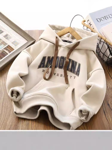 Men's Hoodie Winter 2024 New Arrival Middle Kids Korean Style Trendy Casual Loose Cool Hip Fashion Outerwear Top