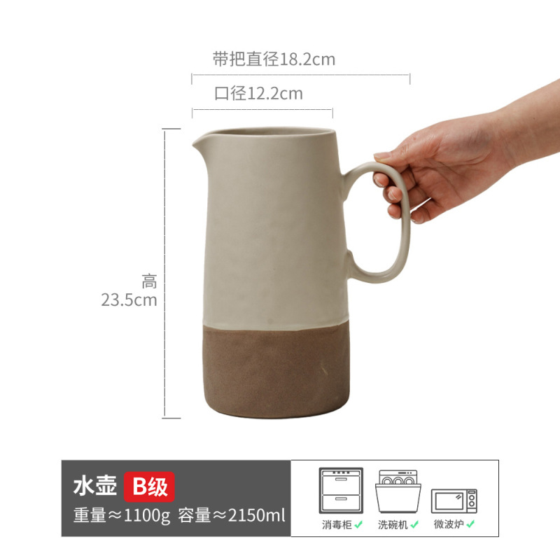 Muchos usos Colección de botellas de agua Olla para el hogar Botella de agua fría de gran capacidad Venta al por mayor Decoración de flores de cerámica retro Olla de mano